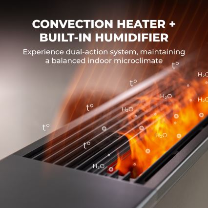 AENO - Умен електрически директен нагревател/конвектор 1000/2000W черен