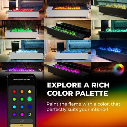 AENO - Умен електрически директен нагревател/конвектор 1000/2000W черен