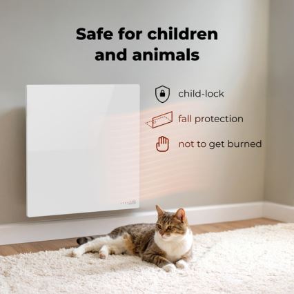 AENO - Умен електрически инфрачервен панел 500W с таймер/термостат, Wi-Fi, бял