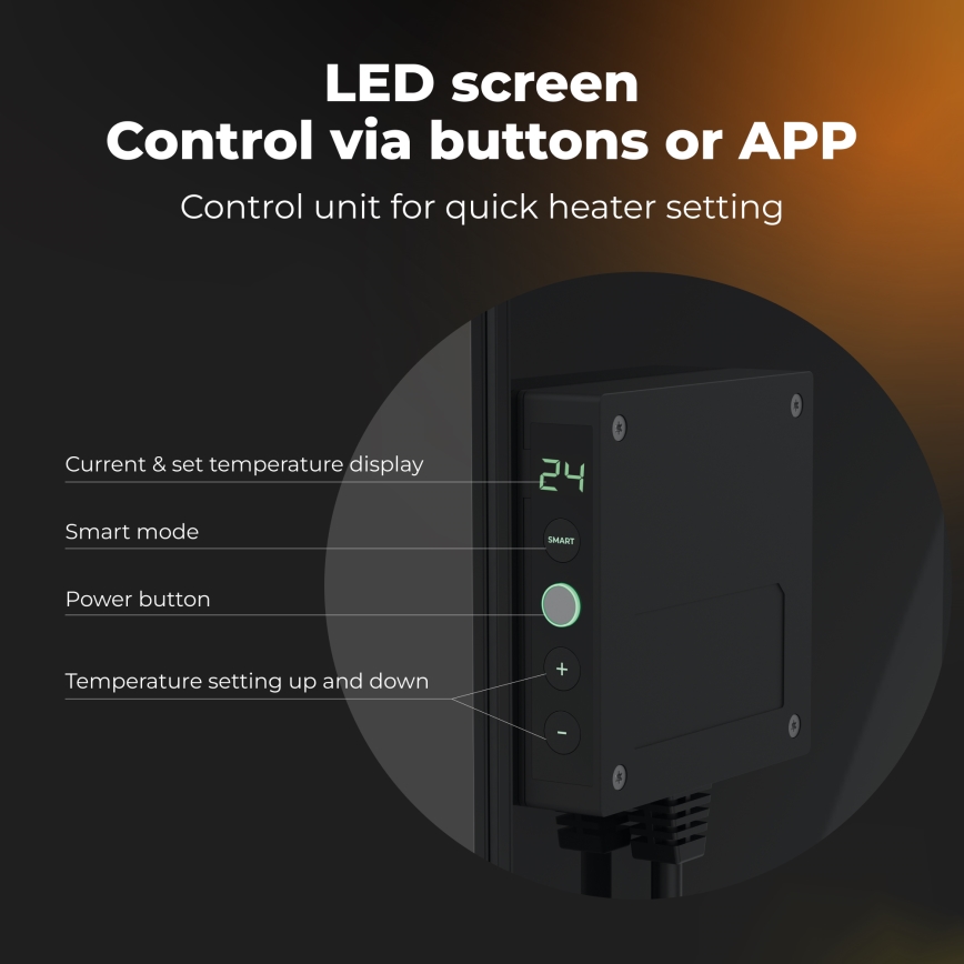 AENO - Умен електрически инфрачервен панел 500W таймер/термостат Wi-Fi бял