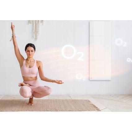 AENO - Умен електрически инфрачервен панел с LED дисплей 700W таймер/термостат IP44 Wi-Fi бял