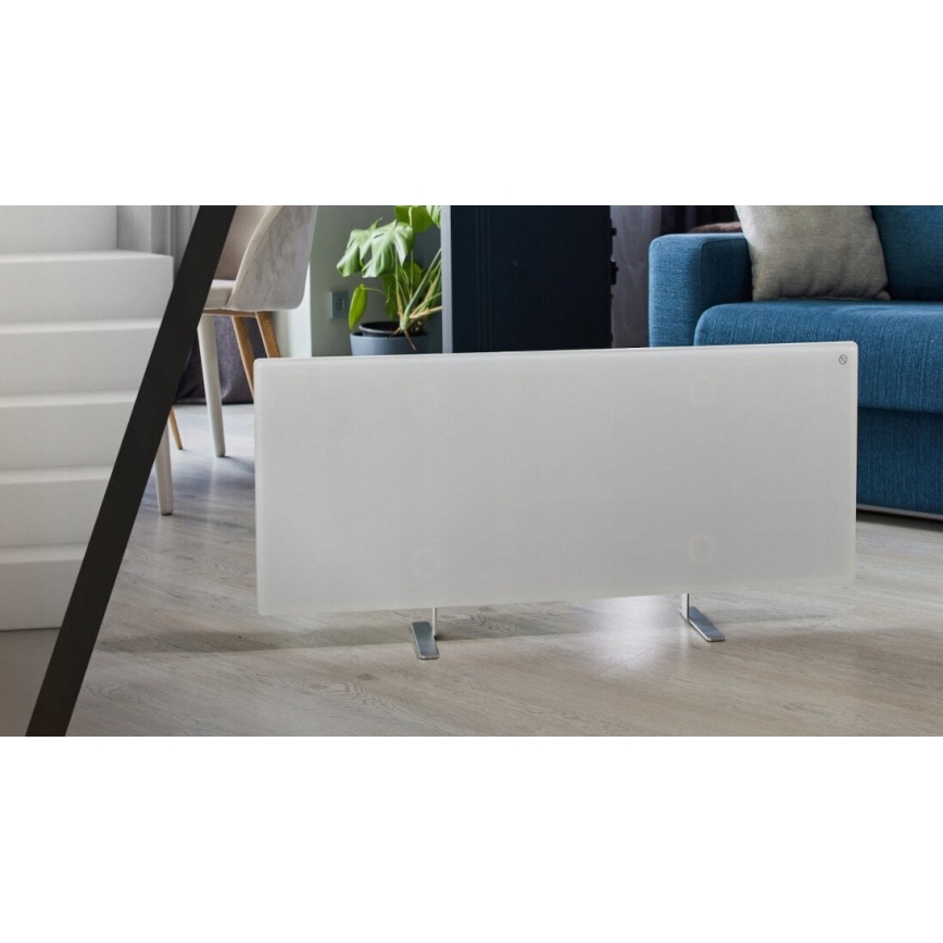 AENO - Умен електрически инфрачервен панел с LED дисплей 700W таймер/термостат IP44 Wi-Fi бял