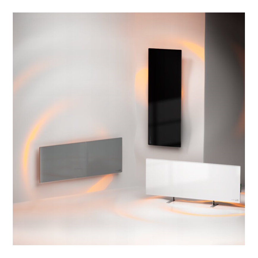 AENO - Умен електрически инфрачервен панел с LED дисплей 700W таймер/термостат IP44 Wi-Fi бял