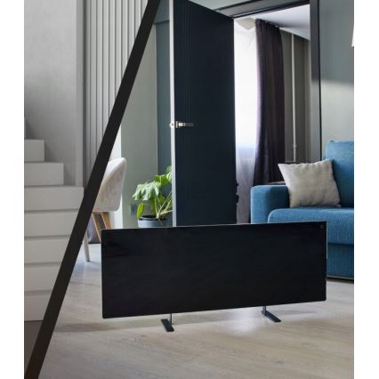 AENO - Умен електрически инфрачервен панел с LED дисплей 700W таймер/термостат IP44 Wi-Fi черен