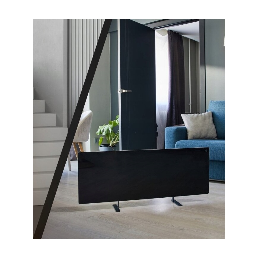 AENO - Умен електрически инфрачервен панел с LED дисплей 700W таймер/термостат IP44 Wi-Fi черен