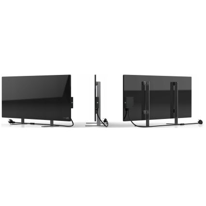 AENO - Умен електрически инфрачервен панел с LED дисплей 700W таймер/термостат IP44 Wi-Fi черен