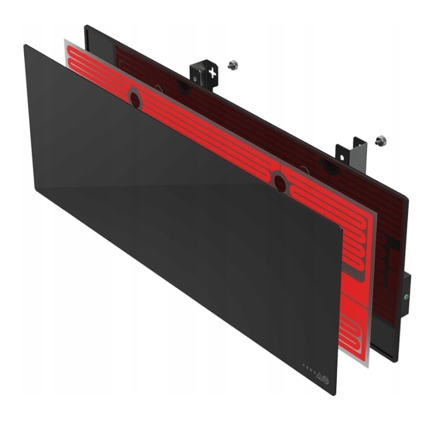 AENO - Умен електрически инфрачервен панел с LED дисплей 700W таймер/термостат IP44 Wi-Fi черен