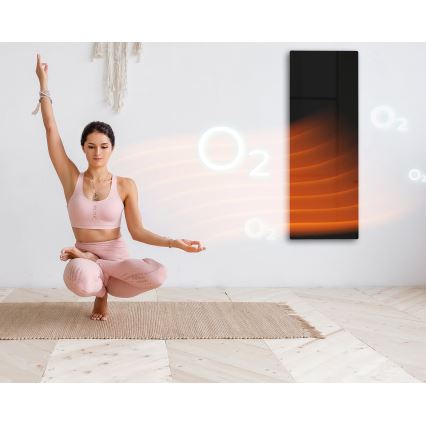 AENO - Умен електрически инфрачервен панел 700W с таймер/термостат IP44 Wi-Fi черен