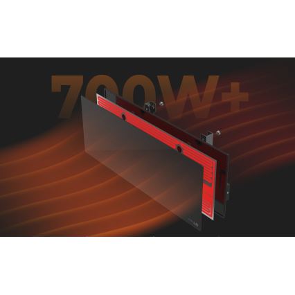 AENO - Умен електрически инфрачервен панел 700W с таймер/термостат IP44 Wi-Fi черен