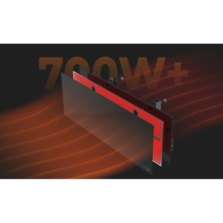 AENO - Умен електрически инфрачервен панел 700W с таймер/термостат IP44 Wi-Fi черен