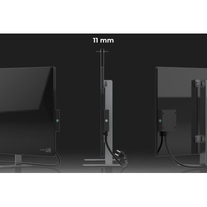 AENO - Умен електрически инфрачервен панел 700W с таймер/термостат IP44 Wi-Fi черен