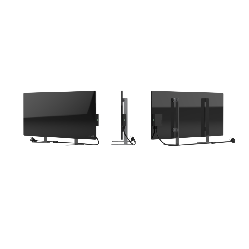 AENO - Умен електрически инфрачервен панел 700W с таймер/термостат IP44 Wi-Fi черен