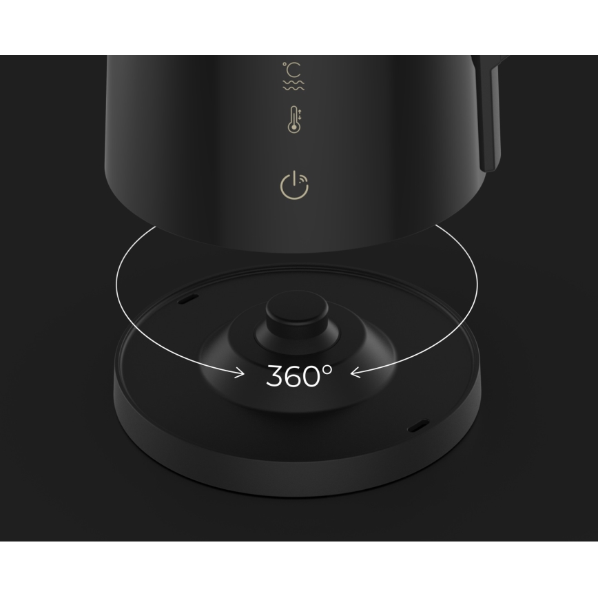 AENO - Умна електрическа кана с LED дисплей 1,7 л 2200W/230V черна