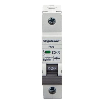 Aigostar - 1-фазен автоматичен прекъсвач 1P-63A-C 230-400V