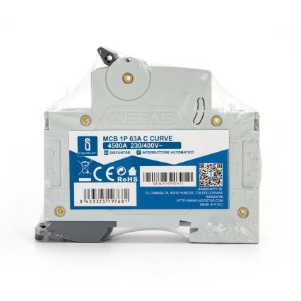 Aigostar - 1-фазен автоматичен прекъсвач 1P-63A-C 230-400V