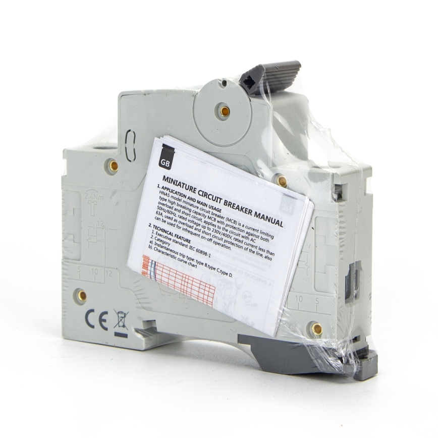 Aigostar - 1-фазен автоматичен прекъсвач 1P-63A-C 230-400V