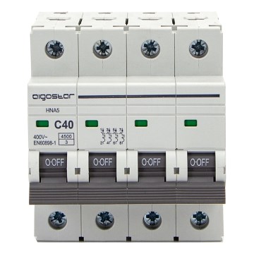 Aigostar - 4-полюсен автоматичен прекъсвач 4P-40A-C 400V