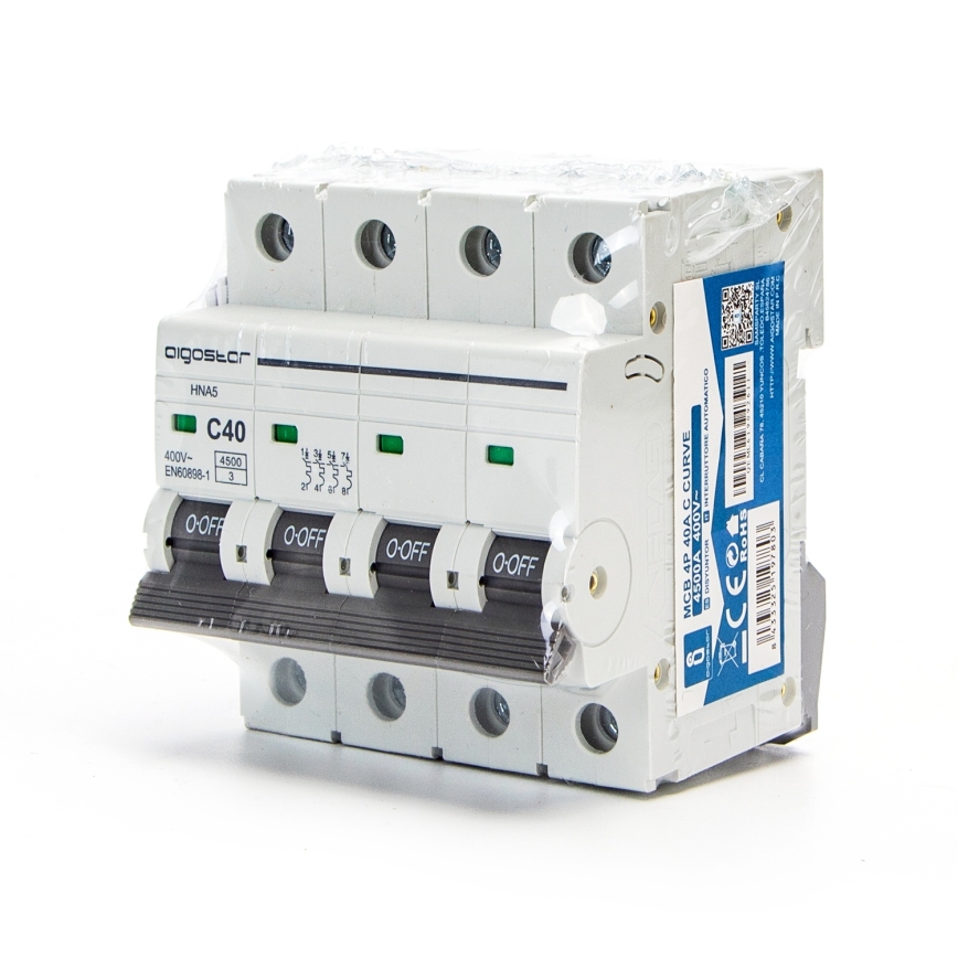 Aigostar - 4-полюсен автоматичен прекъсвач 4P-40A-C 400V