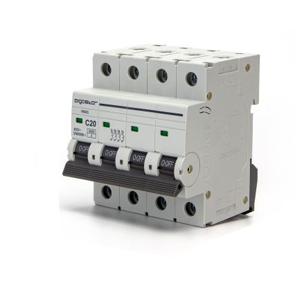 Aigostar - Автоматичен прекъсвач 4-полюсен 4P-20A-C 400V