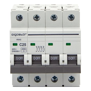Aigostar - Автоматичен прекъсвач 4-полюсен 4P-25A-C 400V