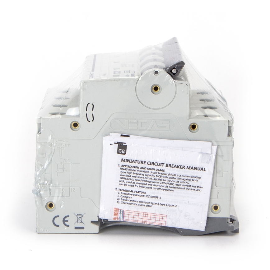 Aigostar - Автоматичен прекъсвач 4-полюсен 4P-25A-C 400V