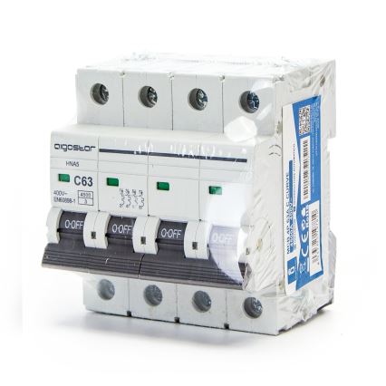 Aigostar - Автоматичен прекъсвач 4-полюсен 4P-63A-C 400V