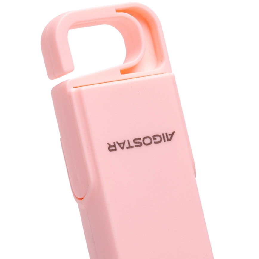 Aigostar - Акумулаторен джобен вентилатор 4,5W/3,7V 1200mAh USB розов