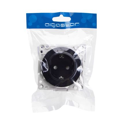 Aigostar - Безрамкова домашна розетка SCHUKO 250V/16A, черна