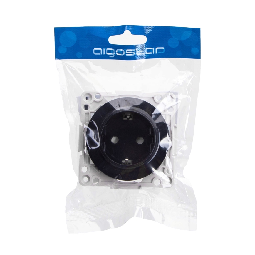Aigostar - Безрамкова домашна розетка SCHUKO 250V/16A, черна