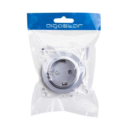 Aigostar - Безрамкова SCHUKO розетка 250V/16A сребриста