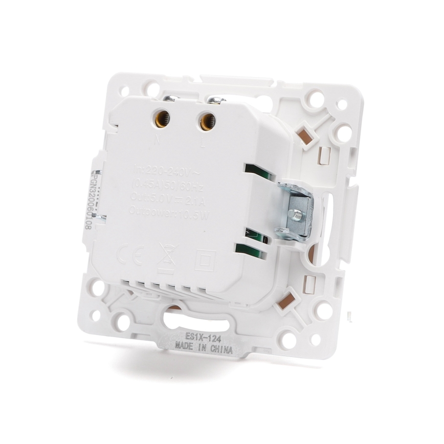 Aigostar - безрамкова USB захранваща розетка 2x USB-A бяла