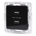 Aigostar - безрамкова USB захранваща розетка 2x USB-A черна