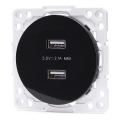 Aigostar - безрамкова USB захранваща розетка 2x USB-A черна