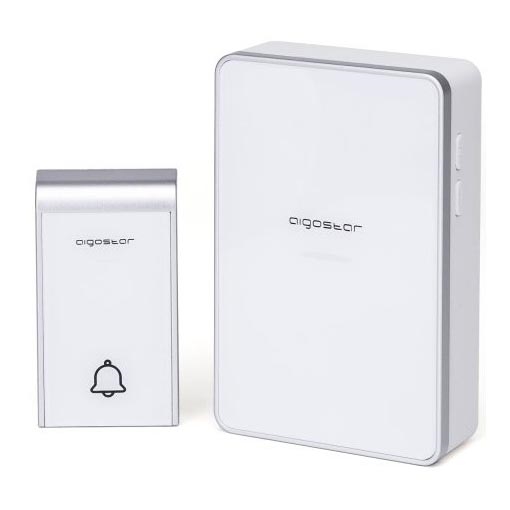 Aigostar - Безжичен звънец 3xAA/12V IP44 бял/сребрист