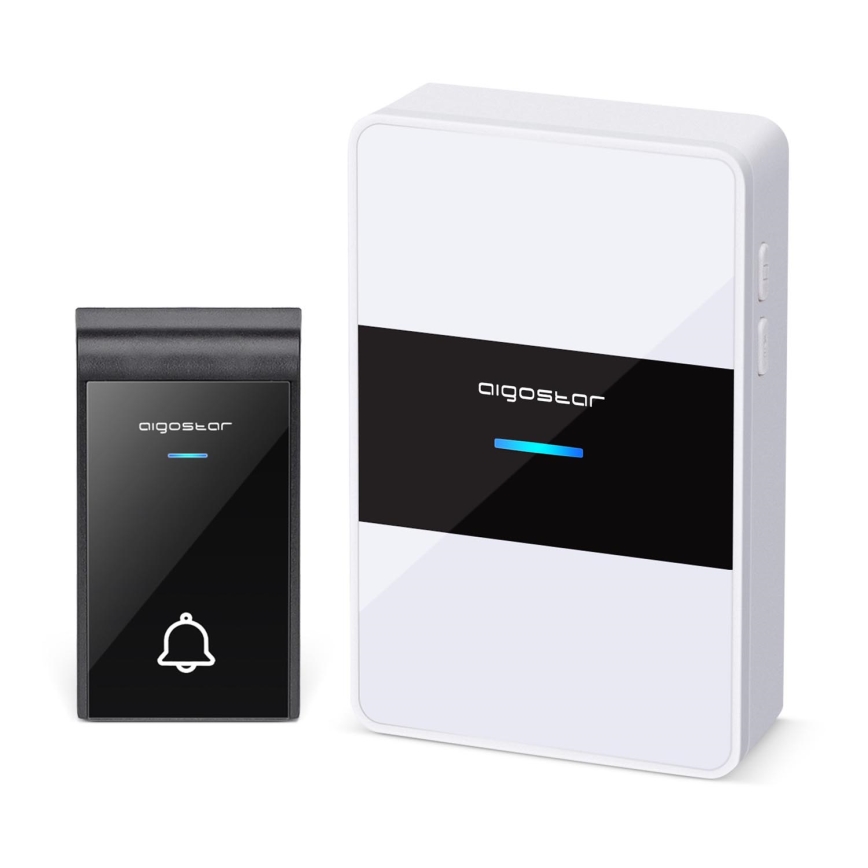 Aigostar - Безжичен звънец 3xAA/12V IP44 черен/бял