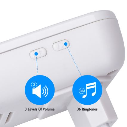 Aigostar - Безжичен звънец за контакт 230V IP44 бял/черен