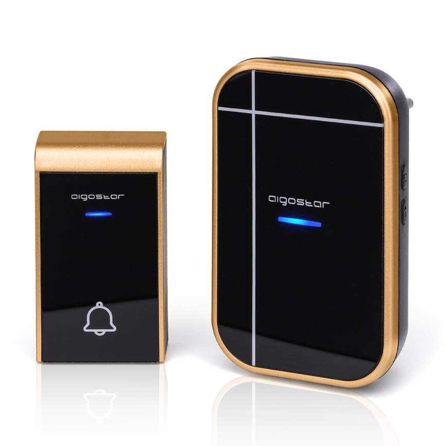 Aigostar - Безжичен звънец за контакт 230V/12V IP44 черен