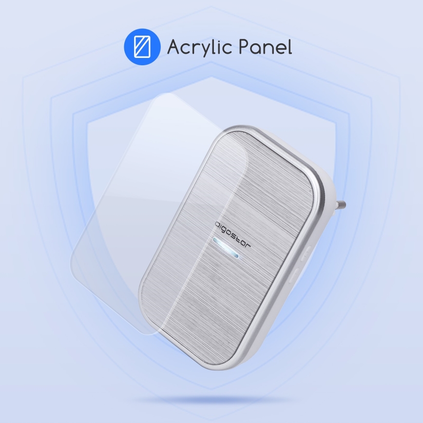 Aigostar - Безжичен звънец за контакт 230V/12V IP44 сребрист