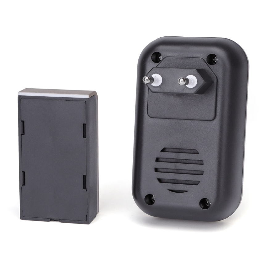 Aigostar - Безжичен звънец за контакт 230V/12V IP44 черен