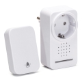 Aigostar - Безжичен звънец за контакт 1Z 230V IPX4 бял