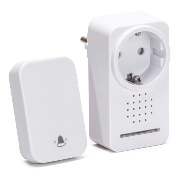 Aigostar - Безжичен звънец за контакт 1Z 230V IPX4 бял