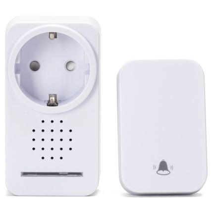 Aigostar - Безжичен звънец за контакт 1Z 230V IPX4 бял