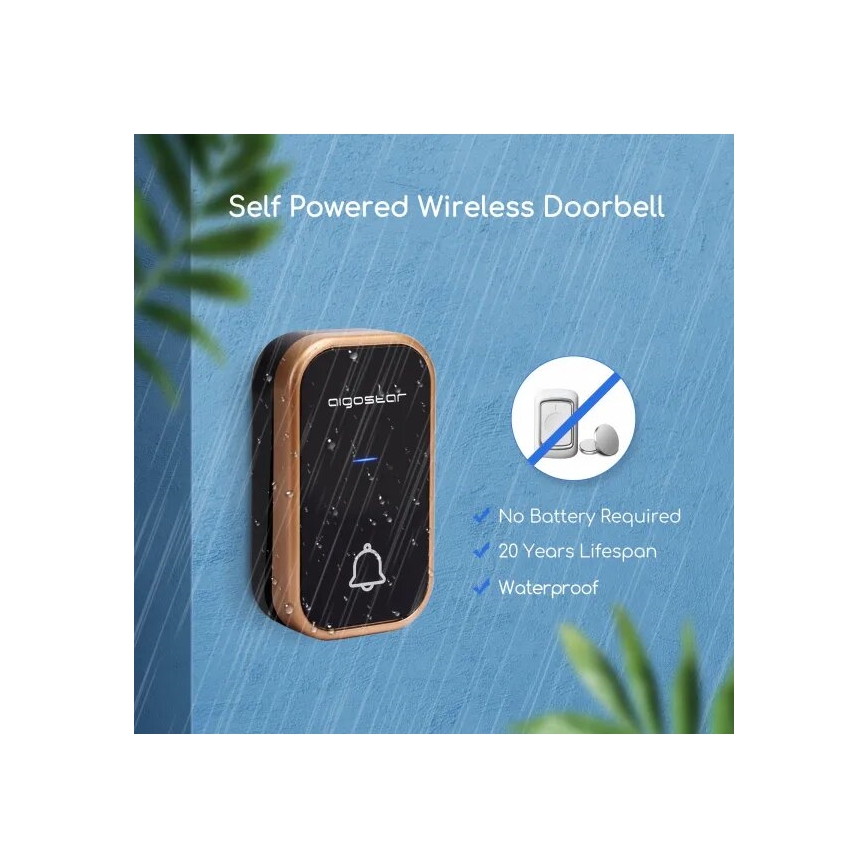 Aigostar - Безжичен звънец за контакт 230V черен