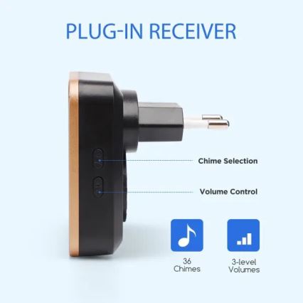 Aigostar - Безжичен звънец за контакт 230V черен