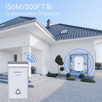 Aigostar - Безжичен звънец за контакт 230V/12V IP44 бял