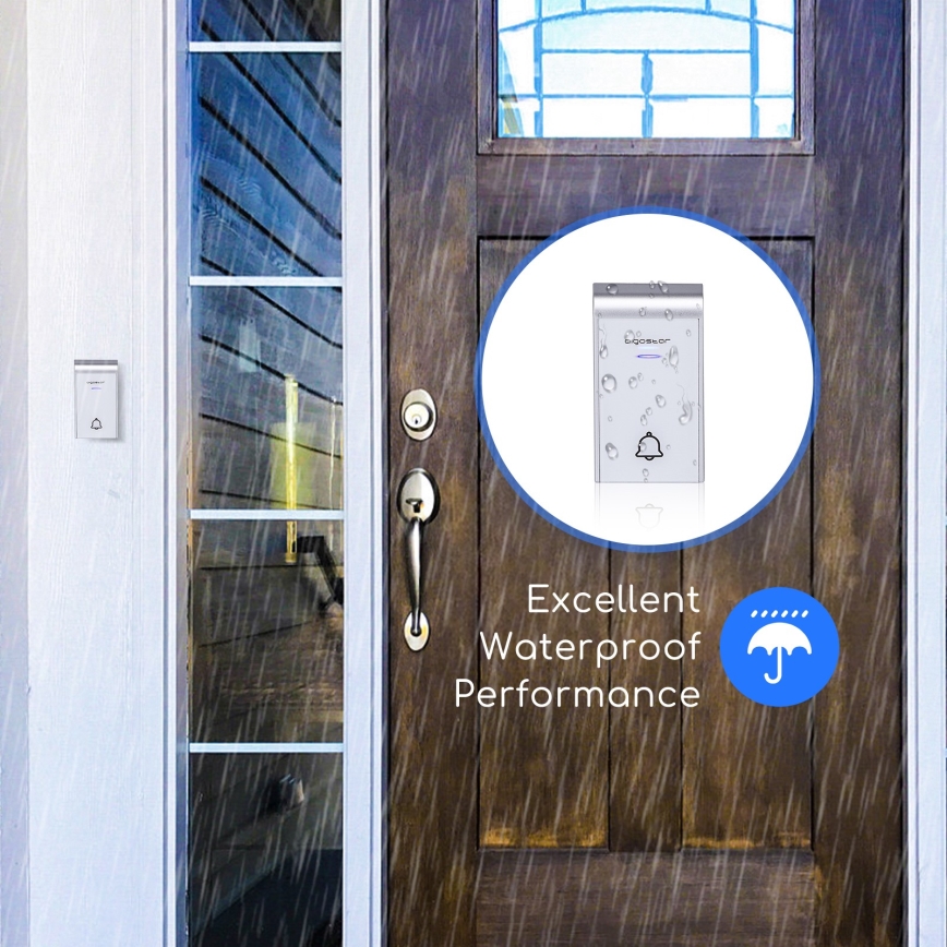 Aigostar - Безжичен звънец за контакт 230V/12V IP44 бял