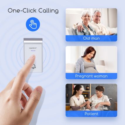 Aigostar - Безжичен звънец за контакт 230V/12V IP44 бял