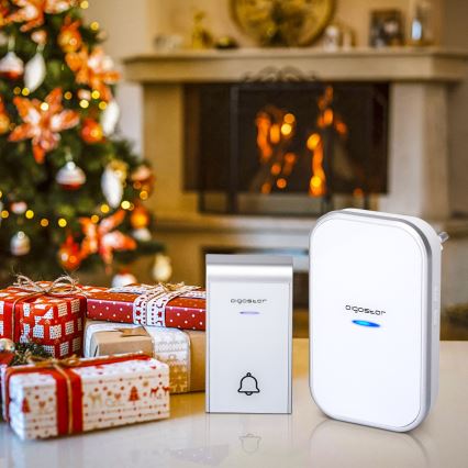 Aigostar - Безжичен звънец за контакт 230V/12V IP44 бял