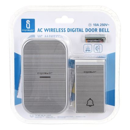 Aigostar - Безжичен звънец за контакт 230V/12V IP44 сребрист
