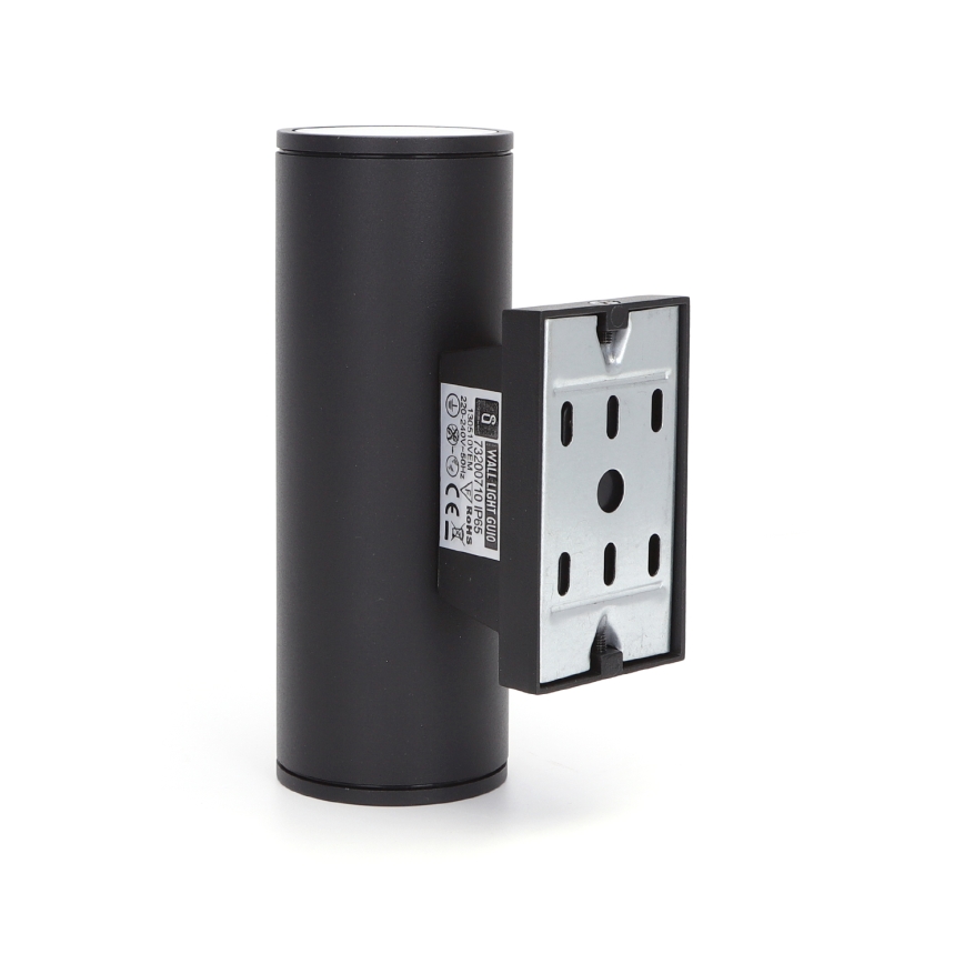 Aigostar - Черно кръгло външно стенно осветително тяло 2xGU10/35W/230V IP65